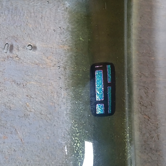 Kiln Art Fused Glass & Dichroic Trinket Dish Tray Signed - Picture 13 of 15